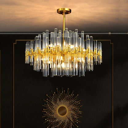 Luxury golden round stainless chandeliers lighting