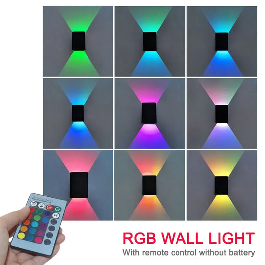 Nordic UP down RGB LED sconce with Remote Controller