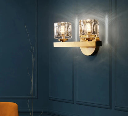 Nordic Copper crystal sconce light