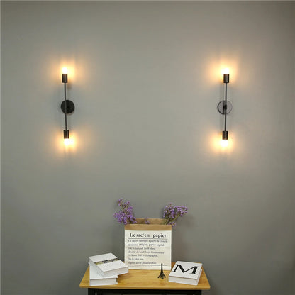 Lámparas de pared modernas de hierro con doble cabezal, luces LED simples para pared, Bar, pasillo, sala de estar, mesita de noche, dormitorio, accesorio de iluminación para decoración del hogar