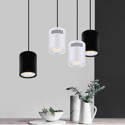 [DBF] lámpara LED de techo montada en superficie con cable colgante 3W/5W/7W/10W/12W/15W Blanco/Negro AC85-265V foco de techo decoración del hogar