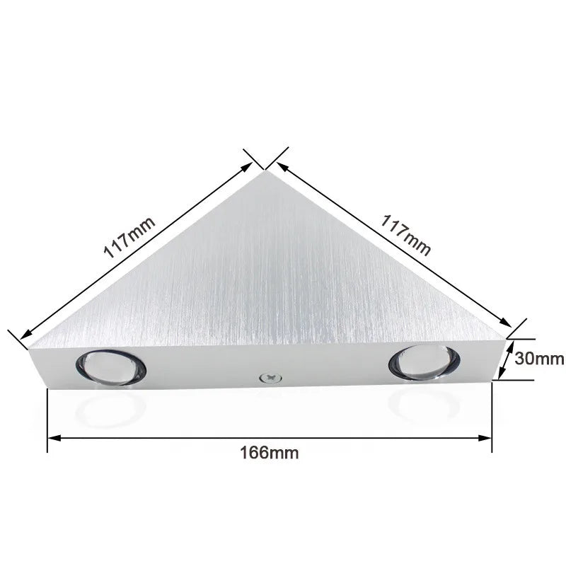 Aluminium LED Triangle Shape sconce light