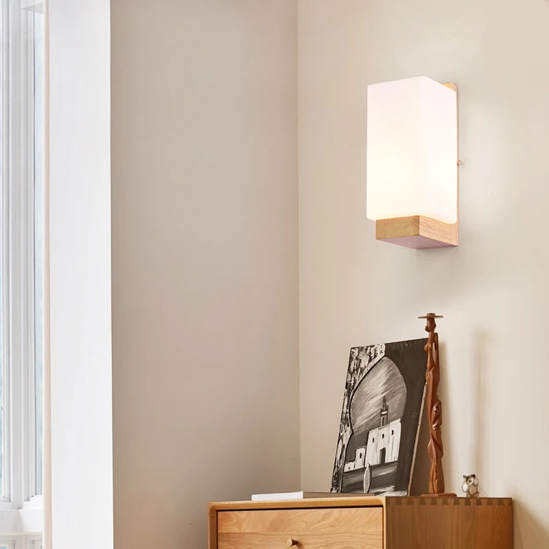 LED simple solid wood lighting