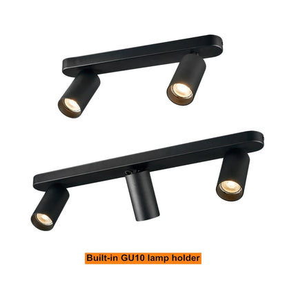 Focos regulables de múltiples cabezales, techo montado en superficie, antideslumbrante, sala de estar, dormitorio, pasillo, luz lineal larga sin guía, 7W/12W