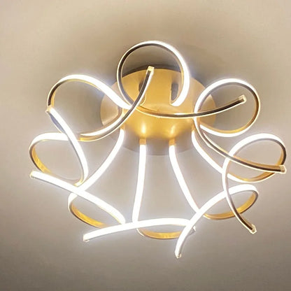 Luces de techo Led acrílicas modernas, lámpara de techo LED artística con aplicación remota para sala de estar, dormitorio, decoración del hogar, lampadario