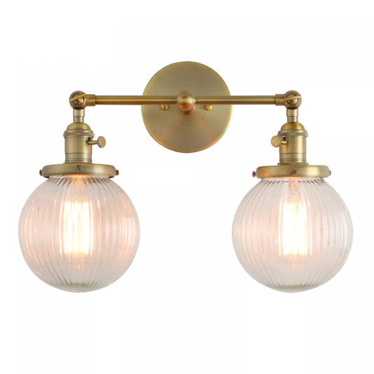 Vintage Double Head Globe Glass Sconces