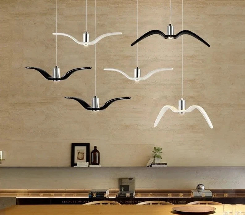 Lámpara colgante Brokis Night Birds de resina silueta cielo pájaro de la libertad Gaviota