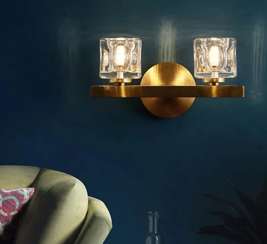 Nordic Copper crystal sconce light