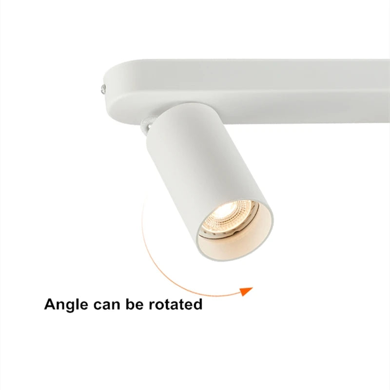 Focos regulables de múltiples cabezales, techo montado en superficie, antideslumbrante, sala de estar, dormitorio, pasillo, luz lineal larga sin guía, 7W/12W