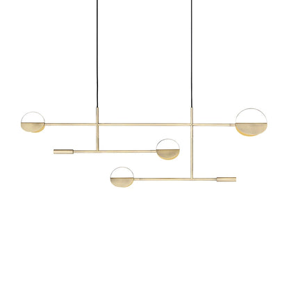 Candelabros de restaurante minimalistas escandinavos, lámpara en línea de luces decorativas para cafetería posmoderna