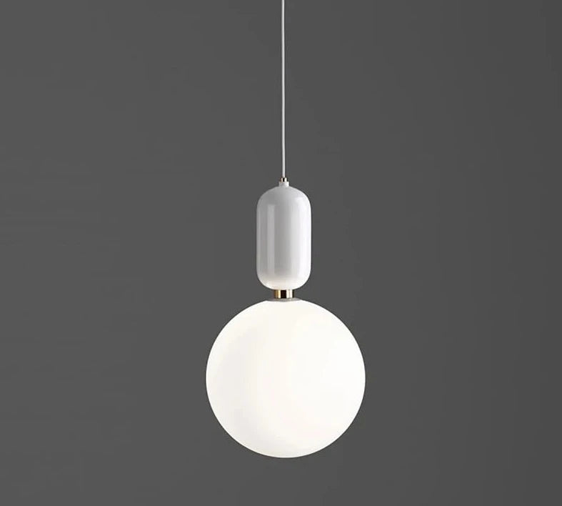 Luces colgantes de diseñador nórdico, lámpara colgante de bola de cristal lechoso para sala de estar, comedor, lámparas de habitación, lámpara colgante de suspensión creativa