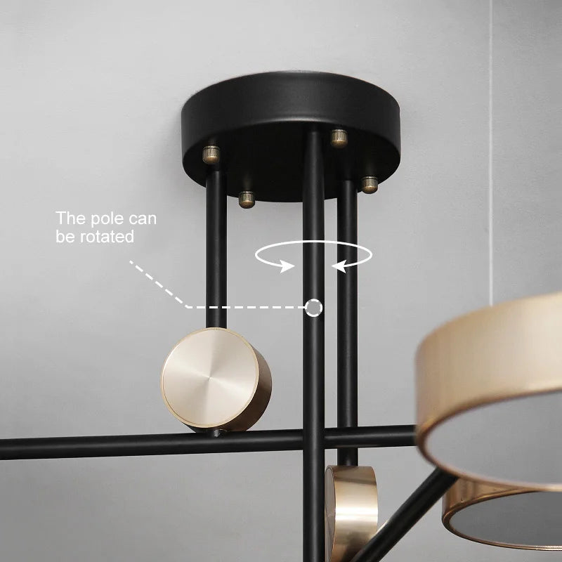 Post-modern golden Bright three color pendant light