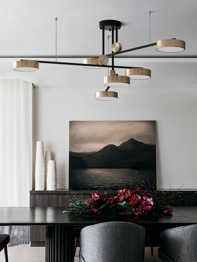 Post-modern golden Bright three color pendant light