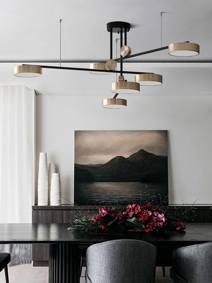 Post-modern golden Bright three color pendant light