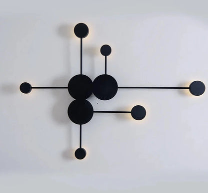 Nordic Black / Gold Round Iron Wall Sconce