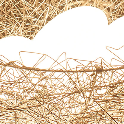 Luces colgantes de Nido de Pájaro de alambre de aluminio creativas, huevo de pájaro, arte nórdico, habitación de niños, restaurante, lámpara colgante led E27