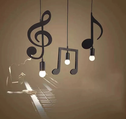 Feiemfeiyou AZ palabras personaje musical e27 lámpara colgante Led negra creativa para Bar dormitorio librería iluminación colgante