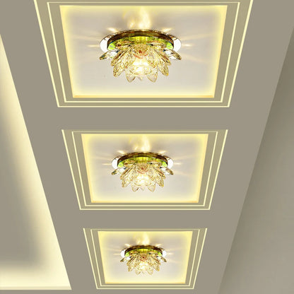 Pumpkin Lotus Crystal LED Ceiling Light