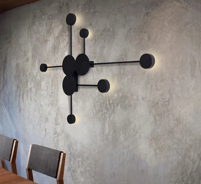 Nordic Black / Gold Round Iron Wall Sconce