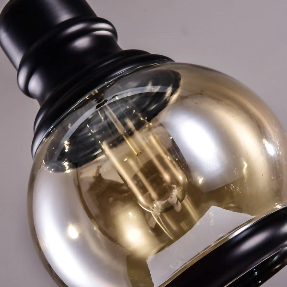 Vintage Amber Glass Pendant Light