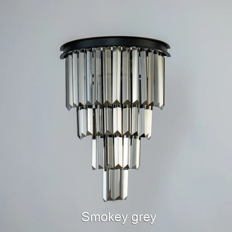 American  LED iron glass crystal scones light