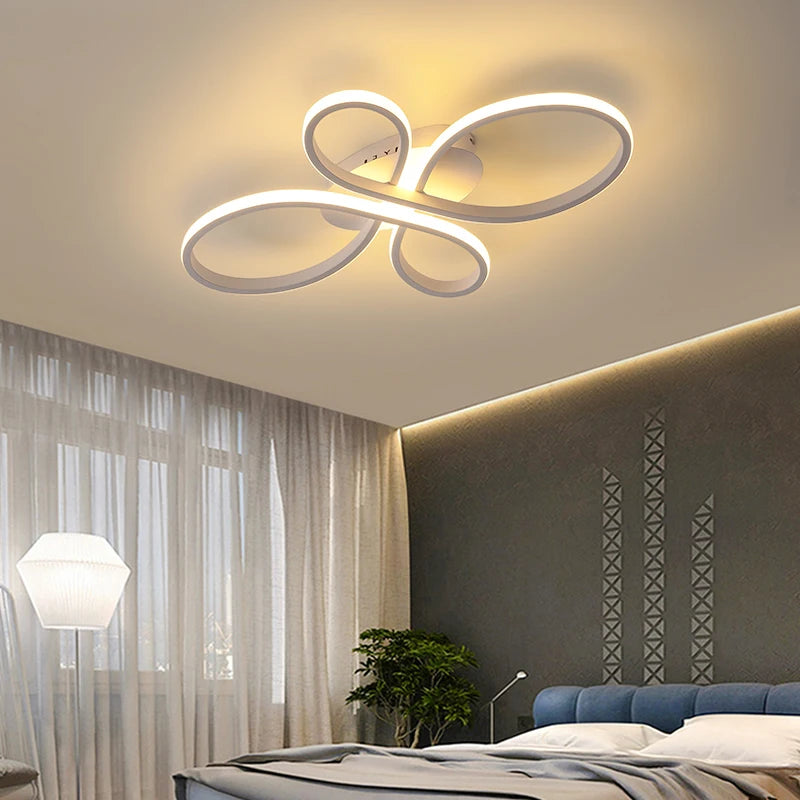 Luces de techo LED modernas para sala de estar, comedor, dormitorio, estudio, balcón con Control remoto, lámpara de techo regulable para el hogar