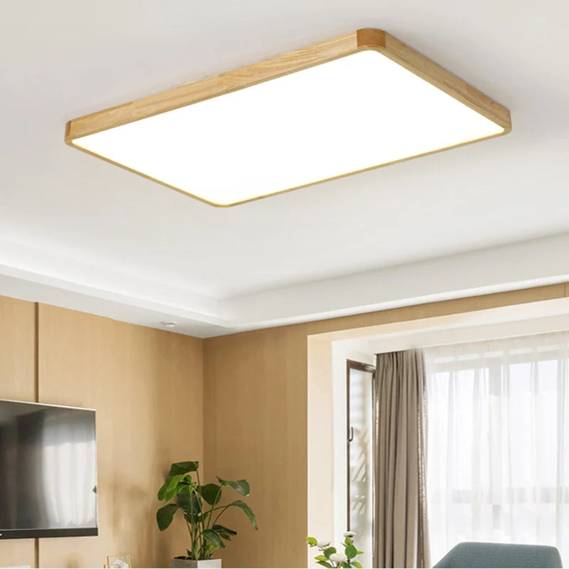 LED wood finish ceiling light