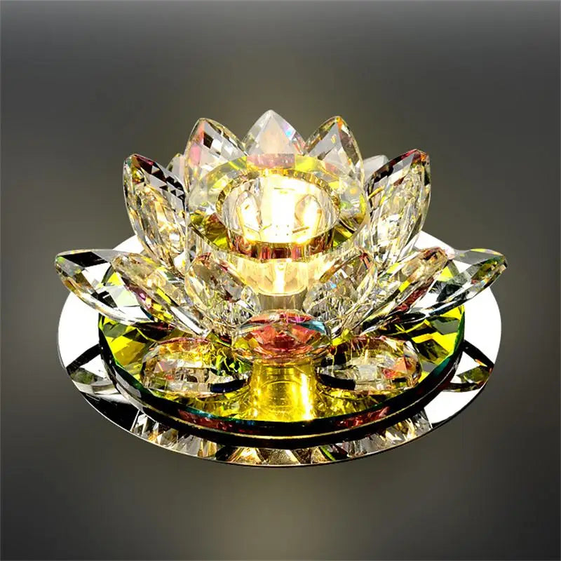 Pumpkin Lotus Crystal LED Ceiling Light