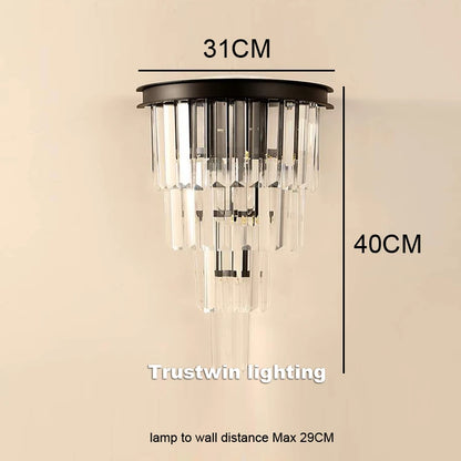 American  LED iron glass crystal scones light