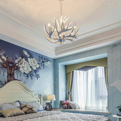 Lámpara de techo de asta de ciervo americano