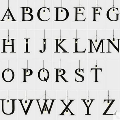 Feiemfeiyou AZ palabras personaje musical e27 lámpara colgante Led negra creativa para Bar dormitorio librería iluminación colgante