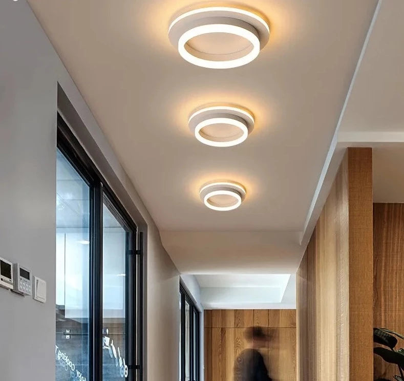 Luz LED de araña para pasillo, iluminación de techo acrílica montada en superficie, lámpara moderna de 20W, Lustres, Lampadario, AC85-260V