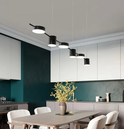 Lámpara colgante minimalista moderna para restaurante, tira minimalista, mesa de bar, comedor, luces colgantes creativas de forma larga