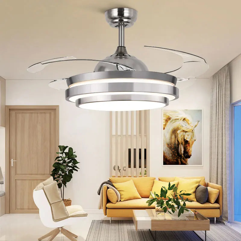 Chrome Led Ceiling Fan Light
