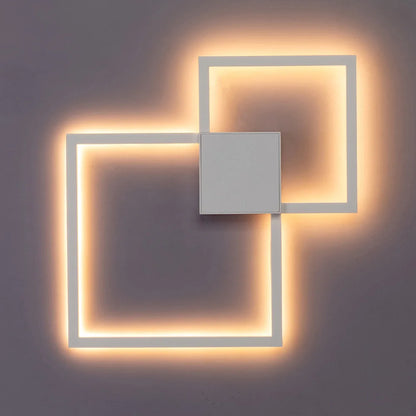 LED overlap Square Sconce Light