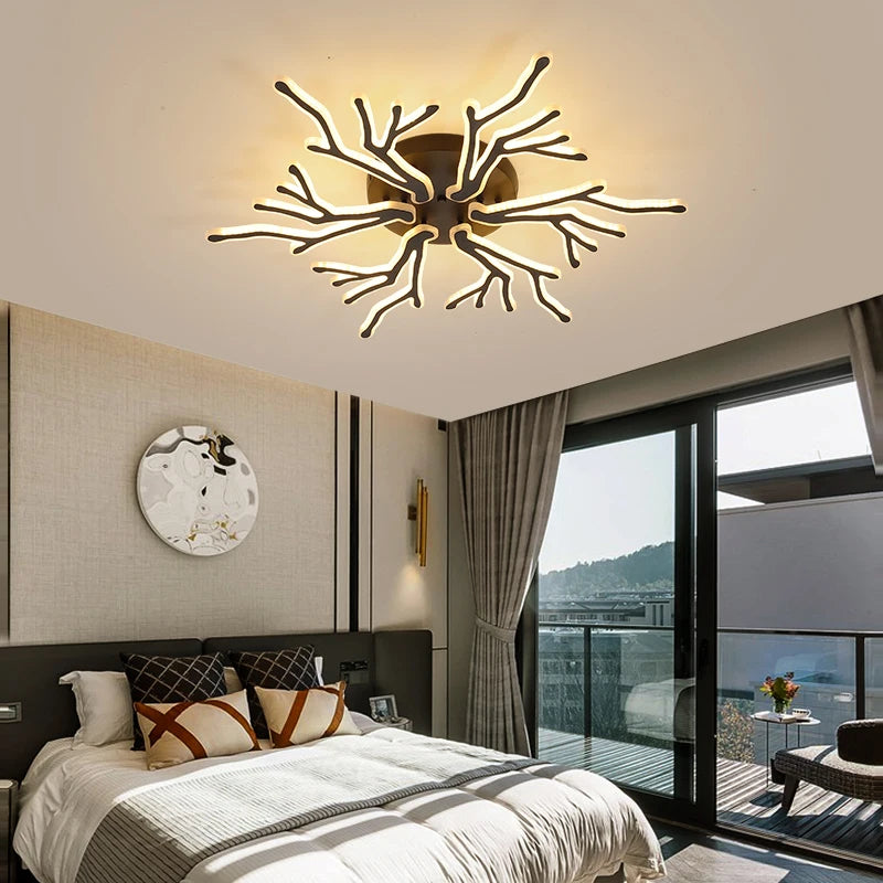 NEO Gleam Hot APP White/Black Led tree branch Ceiling Lights