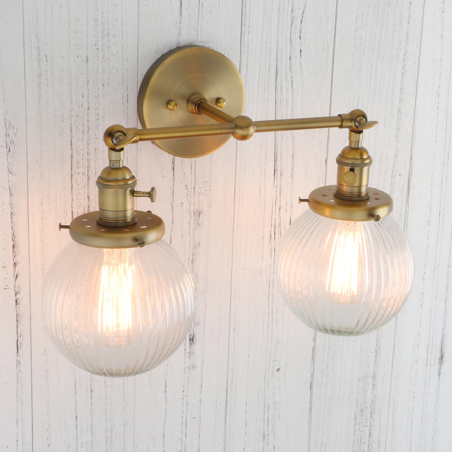 Vintage Double Head Globe Glass Sconces