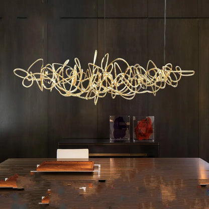 Lámpara LED de lujo postmoderna para decoración de restaurante, lámparas de escritorio frontales nórdicas, arte del hierro simple, candelabro de árbol para bar