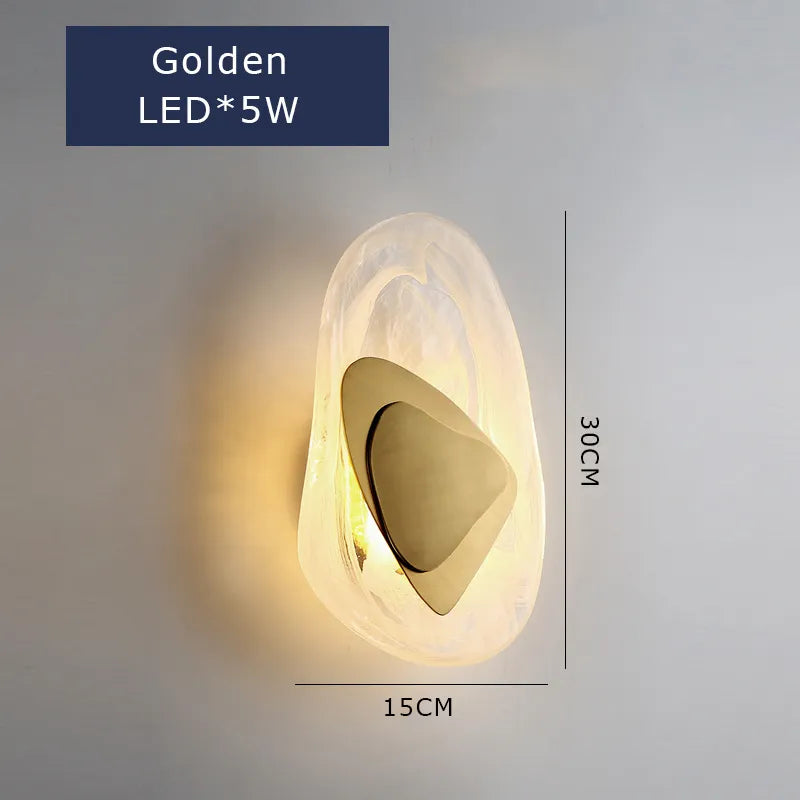 LED Postmodern Golden glass lampshade Sconce light
