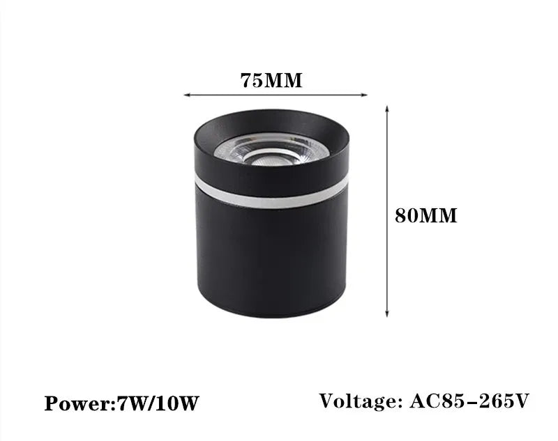 Luces empotradas LED cilíndricas regulables 7W 10W 12W COB luces LED de techo AC85 ~ 265V lámparas LED de fondo iluminación interior