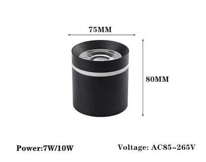 Luces empotradas LED cilíndricas regulables 7W 10W 12W COB luces LED de techo AC85 ~ 265V lámparas LED de fondo iluminación interior