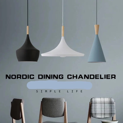 Lámpara nórdica moderna de aluminio, luces colgantes de madera, accesorios de iluminación decorativos para sala de estar, mesa de comedor y mesita de noche