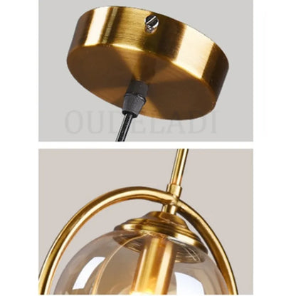 Single head Glass sphere/w ring pendant light
