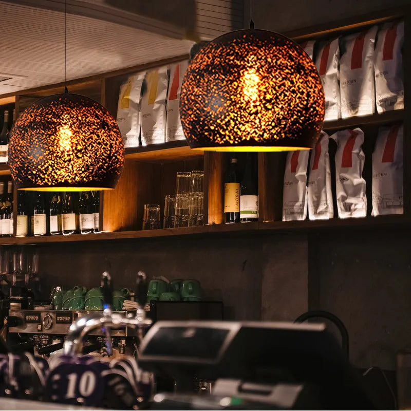 Nordic Porous Retro Etching Pendant Light