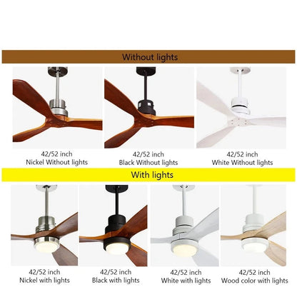 Remote Control Wood Ceiling Fans With Lights