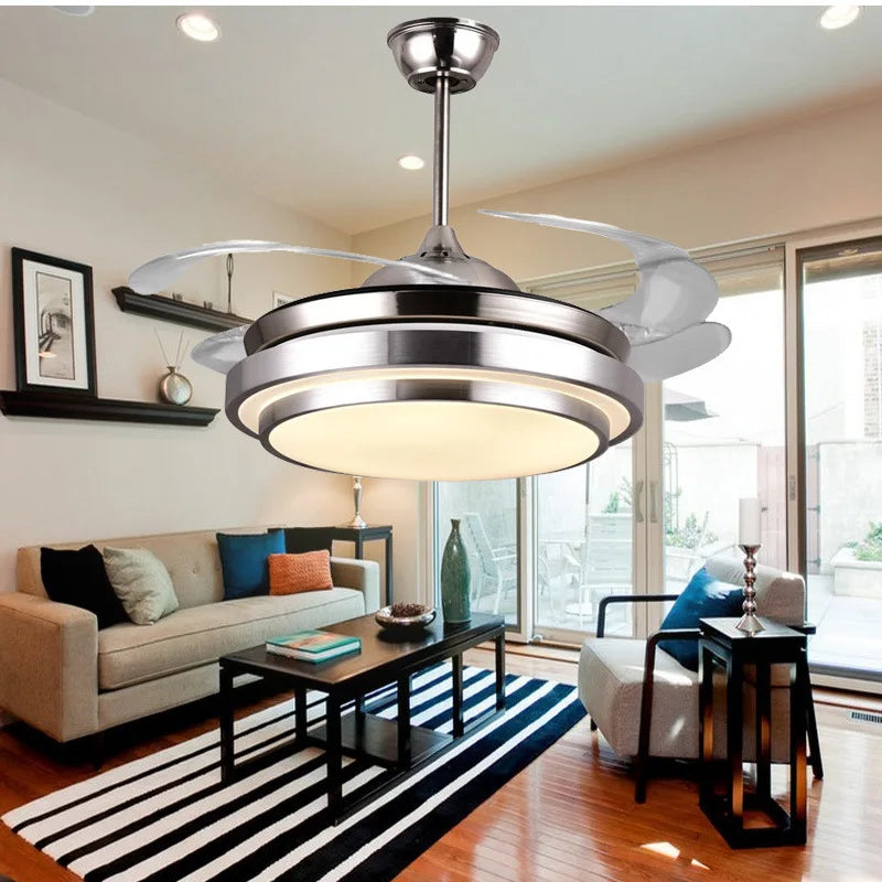Chrome Led Ceiling Fan Light