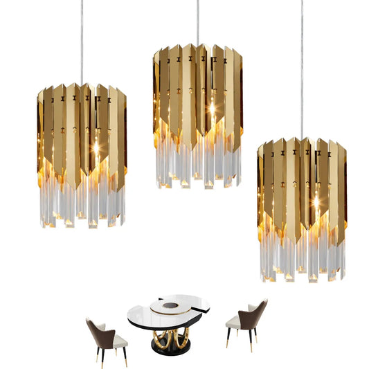 Gold Crystal Small Round Chandelier Lighting
