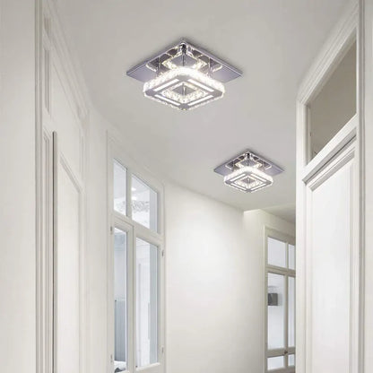 Clear Crystal square pendent light