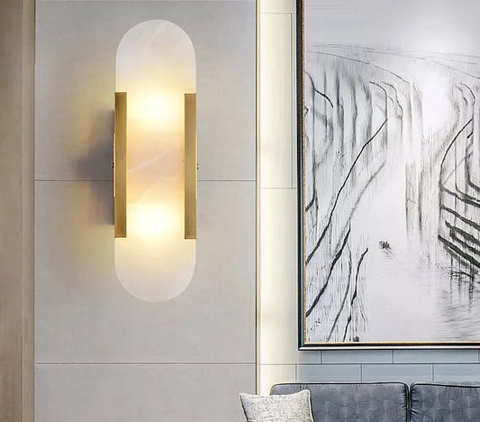 Natural marble sconce light