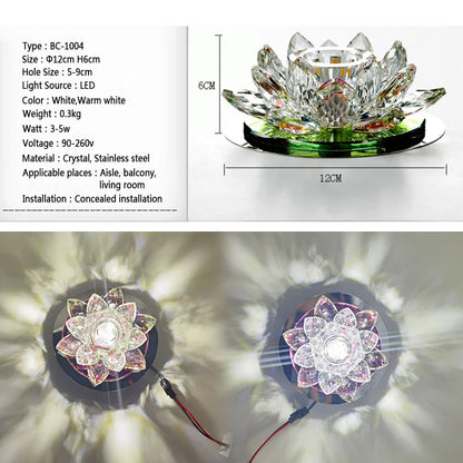 Pumpkin Lotus Crystal LED Ceiling Light
